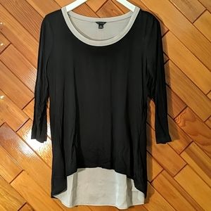 Ann Taylor Mixed-Media Split-Back Tee